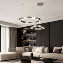 Lampa wisząca CIRCLE 2 40+60 cm - LED nikiel szczotkowany na 1 podsufitce