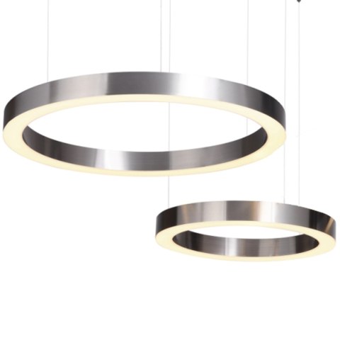 Lampa wisząca CIRCLE 2 40+60 cm - LED nikiel szczotkowany na 1 podsufitce