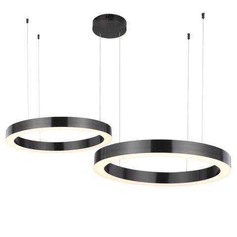 Lampa wisząca CIRCLE 2 60+80 cm - LED, ringi tytan szczotkowany na 1 podsufitce