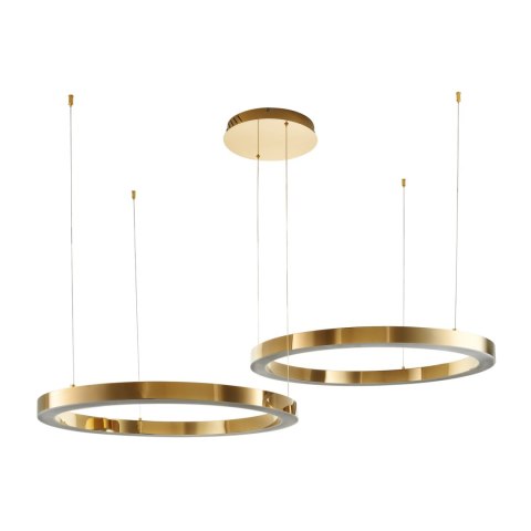 Lampa wisząca CIRCLE 2 80+80 cm - LED, ringi złoty połysk na 1 podsufitce