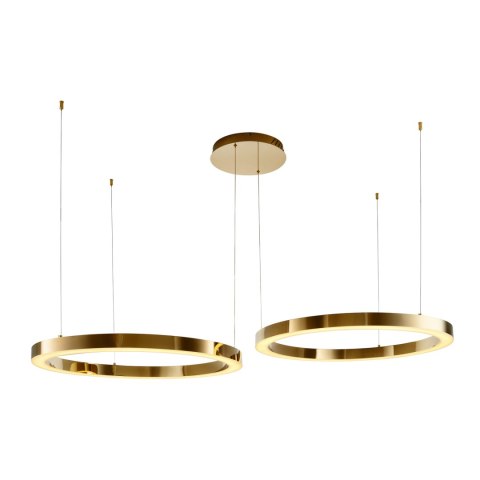 Lampa wisząca CIRCLE 2 80+80 cm - LED, ringi złoty połysk na 1 podsufitce
