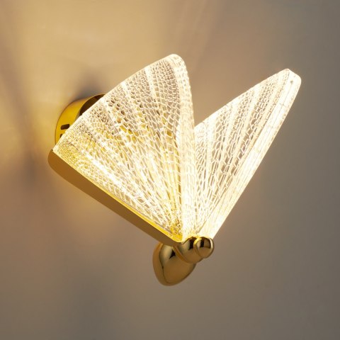 Lampa ścienna BEE LED 22 cm - złoty kinkiet dekoracyjny