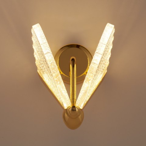 Lampa ścienna BEE LED 22 cm - złoty kinkiet dekoracyjny