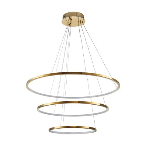 Lampa wisząca CIRCLE SLIM 40+60+80 cm - LED, ring złoty potrójny