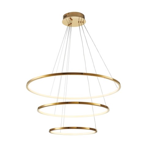 Lampa wisząca CIRCLE SLIM 40+60+80 cm - LED, ring złoty potrójny