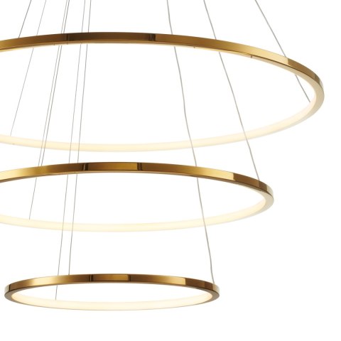 Lampa wisząca CIRCLE SLIM 40+60+80 cm - LED, ring złoty potrójny