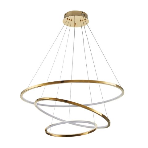 Lampa wisząca CIRCLE SLIM 40+60+80 cm - LED, ring złoty potrójny