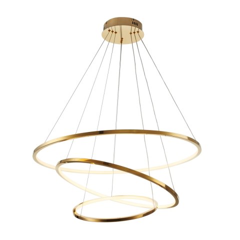 Lampa wisząca CIRCLE SLIM 40+60+80 cm - LED, ring złoty potrójny