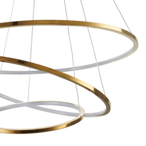 Lampa wisząca CIRCLE SLIM 40+60+80 cm - LED, ring złoty potrójny