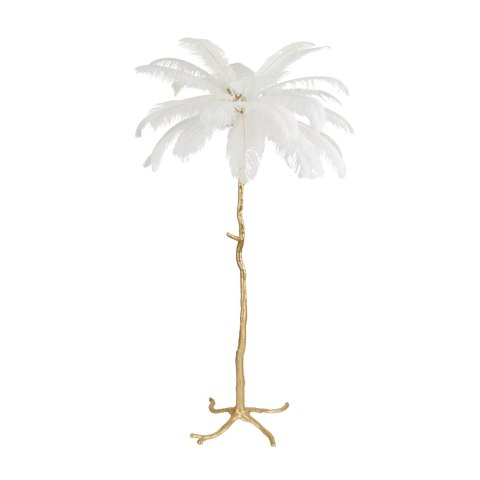 Lampa podłogowa EMU 170 cm - pióra białe