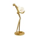 Lampa podłogowa WOMAN 180 cm - złota figura kobiety z białymi kloszami