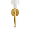 Lampa ścienna DAMA 52 cm- złoty kinkiet z białym abażurem