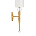 Lampa ścienna DAMA 52 cm- złoty kinkiet z białym abażurem