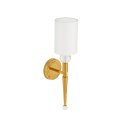 Lampa ścienna DAMA 52 cm- złoty kinkiet z białym abażurem