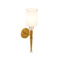 Lampa ścienna DAMA 52 cm- złoty kinkiet z białym abażurem