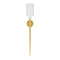 Lampa ścienna DAMA 92 cm- złoty kinkiet z białym abażurem