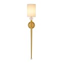 Lampa ścienna DAMA 92 cm- złoty kinkiet z białym abażurem