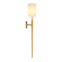 Lampa ścienna DAMA 92 cm- złoty kinkiet z białym abażurem