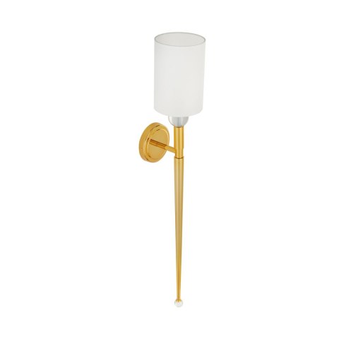Lampa ścienna DAMA 92 cm- złoty kinkiet z białym abażurem