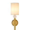 Lampa ścienna DAMA 92 cm- złoty kinkiet z białym abażurem
