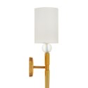Lampa ścienna DAMA 92 cm- złoty kinkiet z białym abażurem