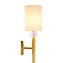 Lampa ścienna DAMA 92 cm- złoty kinkiet z białym abażurem