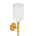 Lampa ścienna DAMA 92 cm- złoty kinkiet z białym abażurem