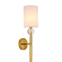 Lampa ścienna DAMA 92 cm- złoty kinkiet z białym abażurem