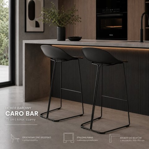 Hoker CARO BAR designerski czarny 75 cm