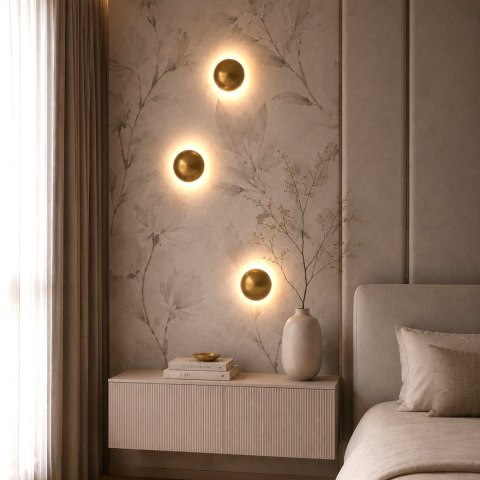 Lampa ścienna BUTTON 16 cm LED złoty