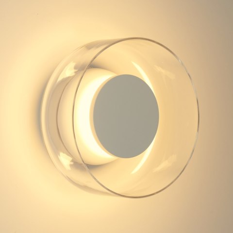 Lampa ścienna DONUT 18 - LED, szkło transparentne, biały środek