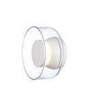 Lampa ścienna DONUT 18 - LED, szkło transparentne, biały środek