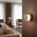 Lampa ścienna DONUT 18 - LED, szkło transparentne, brąz orzechowy