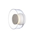 Lampa ścienna DONUT 18 - LED, szkło transparentne, brąz orzechowy