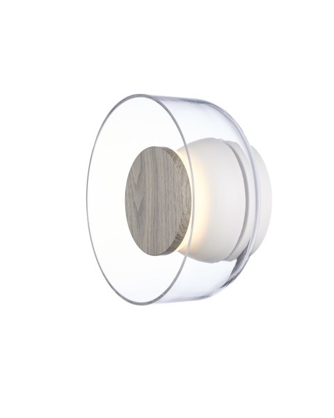 Lampa ścienna DONUT 18 - LED, szkło transparentne, brąz orzechowy