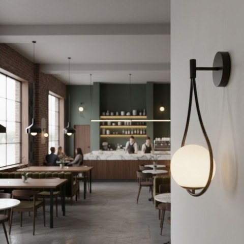 Lampa ścienna DROP 45 cm czarna