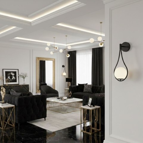 Lampa ścienna DROP 45 cm czarna