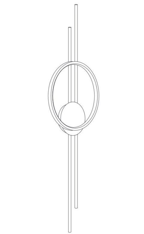 Lampa ścienna ECLIPTICA LED złota 100 cm