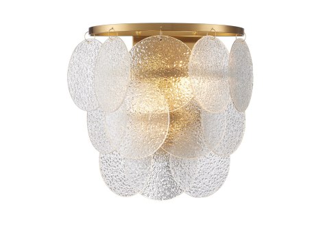 Lampa ścienna FIORE 30 cm - kinkiet złoty, kryształowy