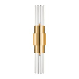 Lampa ścienna GLOW 46 cm - kinkiet złoty połysk, szkło ryflowane