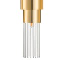 Lampa ścienna GLOW 46 cm - kinkiet złoty, szkło ryflowane