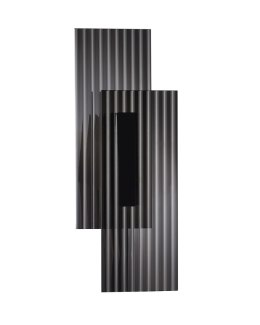Lampa ścienna NOIR LED, kinkiet czarny ryflowany dwustronny