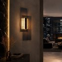 Lampa ścienna NOIR LED, kinkiet czarny ryflowany dwustronny