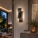 Lampa ścienna NOIR LED, kinkiet czarny ryflowany dwustronny