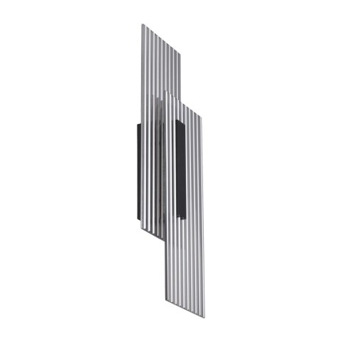 Lampa ścienna NOIR LED, kinkiet czarny ryflowany dwustronny