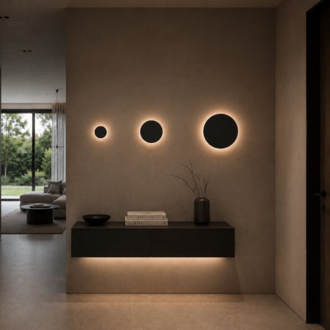 Lampa ścienna NYX 15 cm - LED okrągła, metalowa, czarna