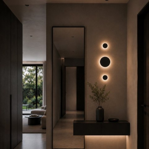 Lampa ścienna NYX 15 cm - LED okrągła, metalowa, czarna