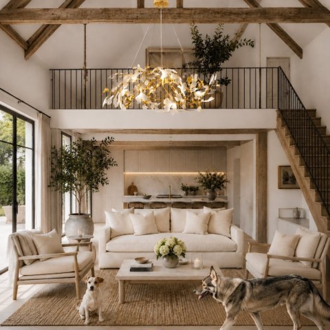 Lampa wisząca BOTANIKA GOLD 100 cm - złota, G9, regulowana, designerska