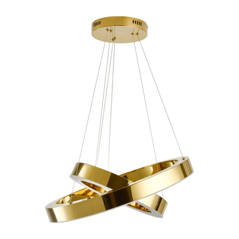 Lampa wisząca CIRCLE 2 40+60 cm - LED dwa ringi złoty połysk