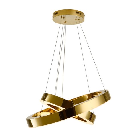 Lampa wisząca CIRCLE 2 40+60 cm - LED dwa ringi złoty połysk